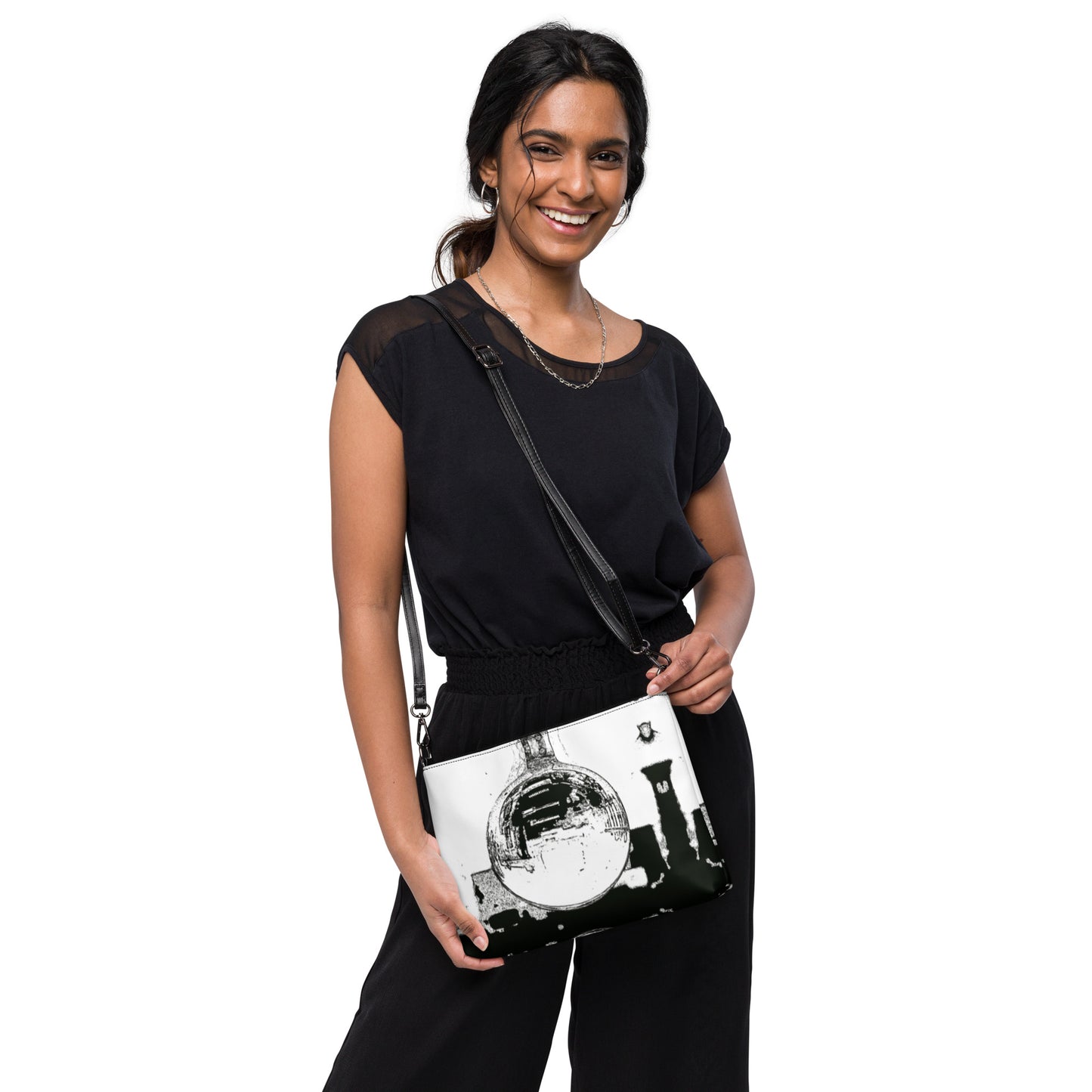 Crossbody bag. B&W