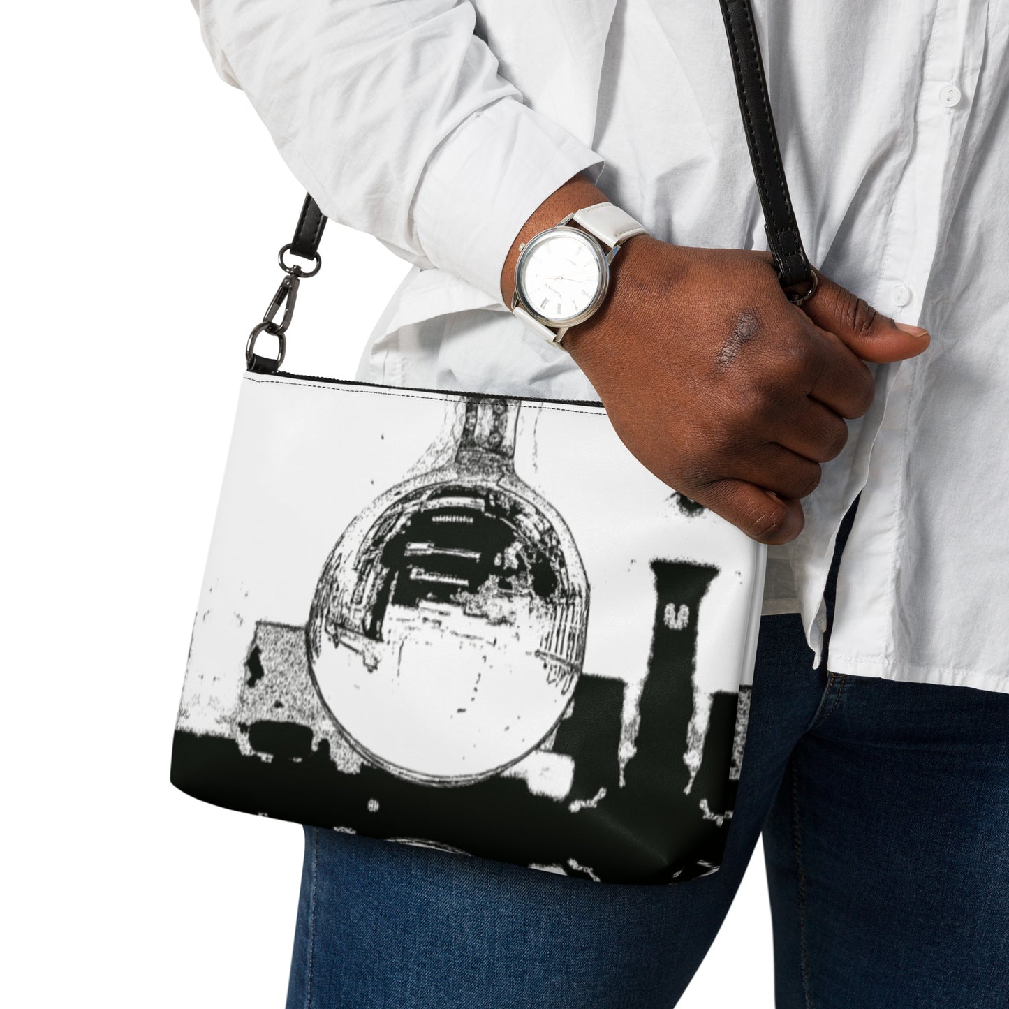 Crossbody bag. B&W
