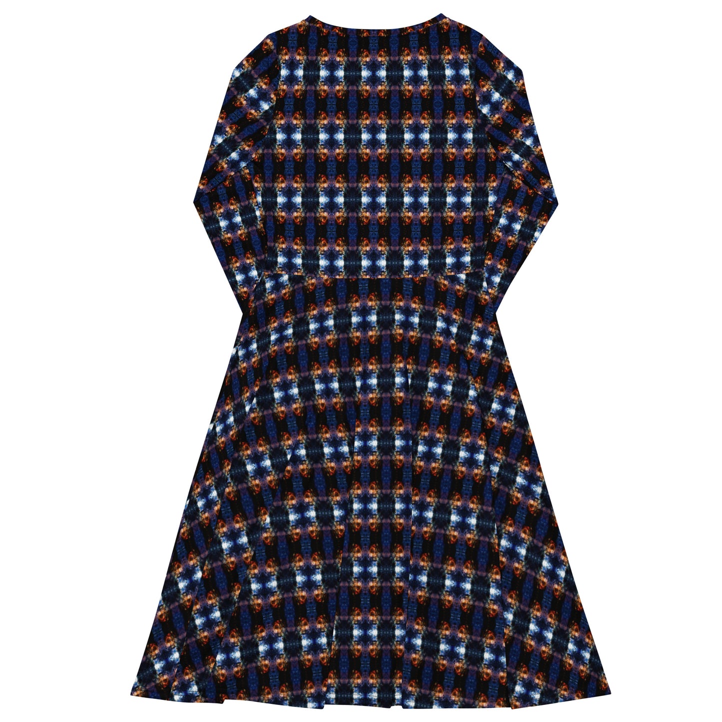 All-over print long sleeve midi dress. LAS CAPAS 1. - FGO ART