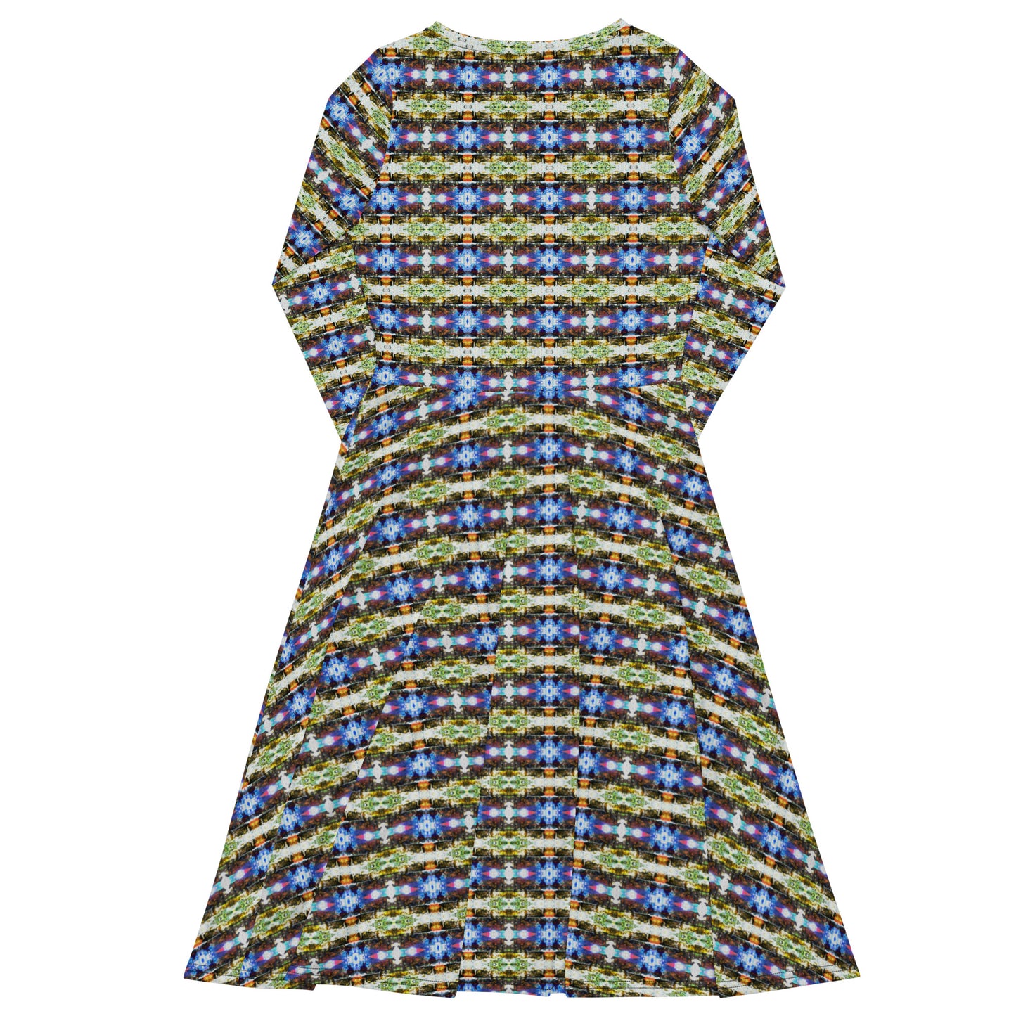 All-over print long sleeve midi dress. LAS CAPAS 5. - FGO ART