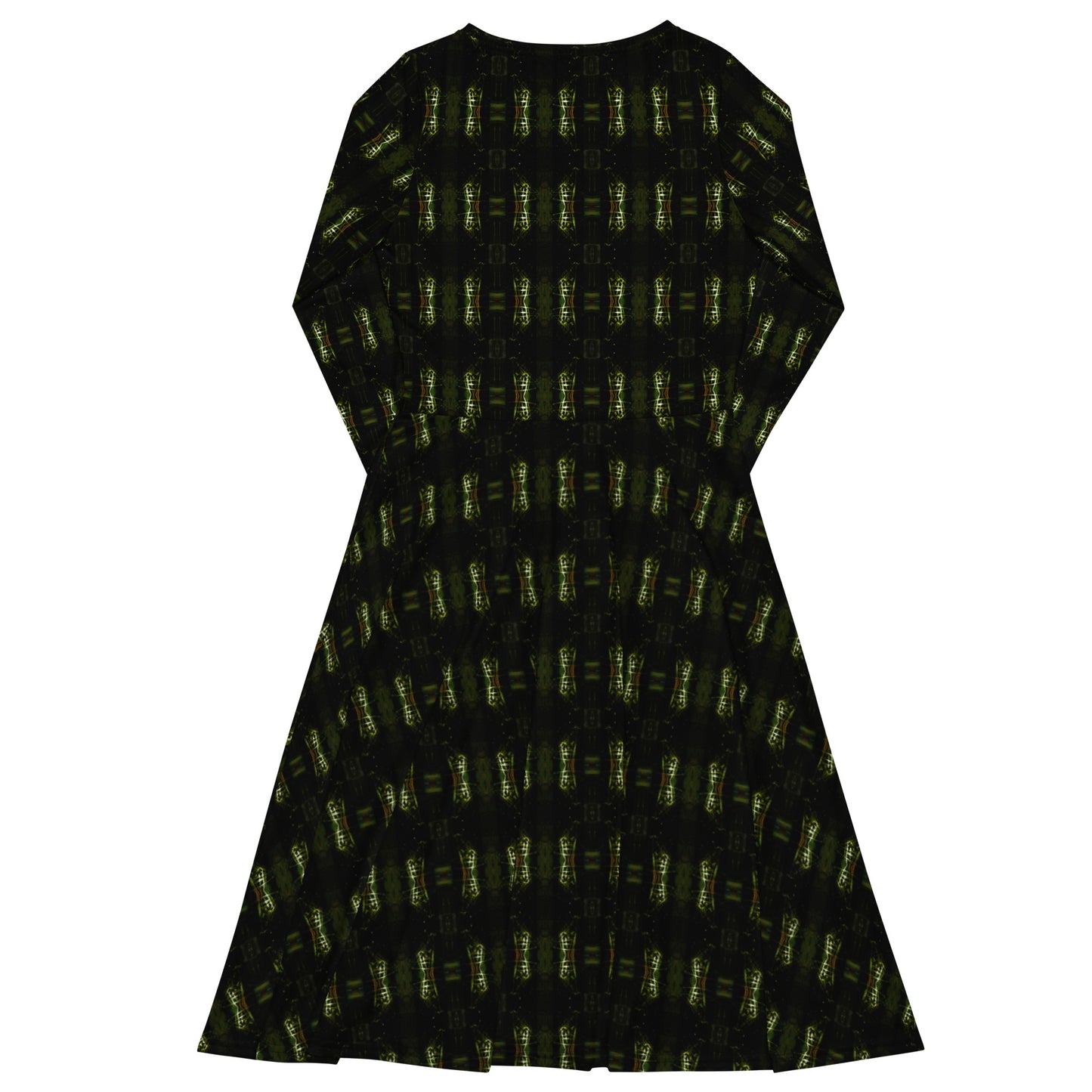 All-over print long sleeve midi dress. LAS CAPAS 9. - FGO ART