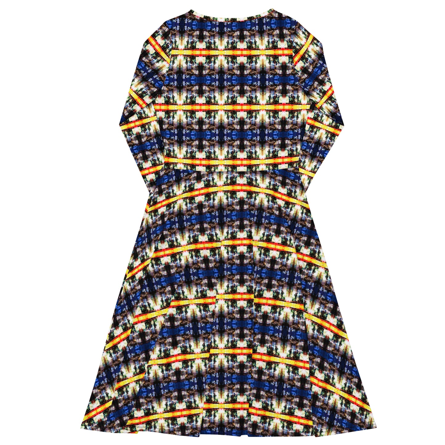 All-over print long sleeve midi dress. LAS CAPAS 12. - FGO ART