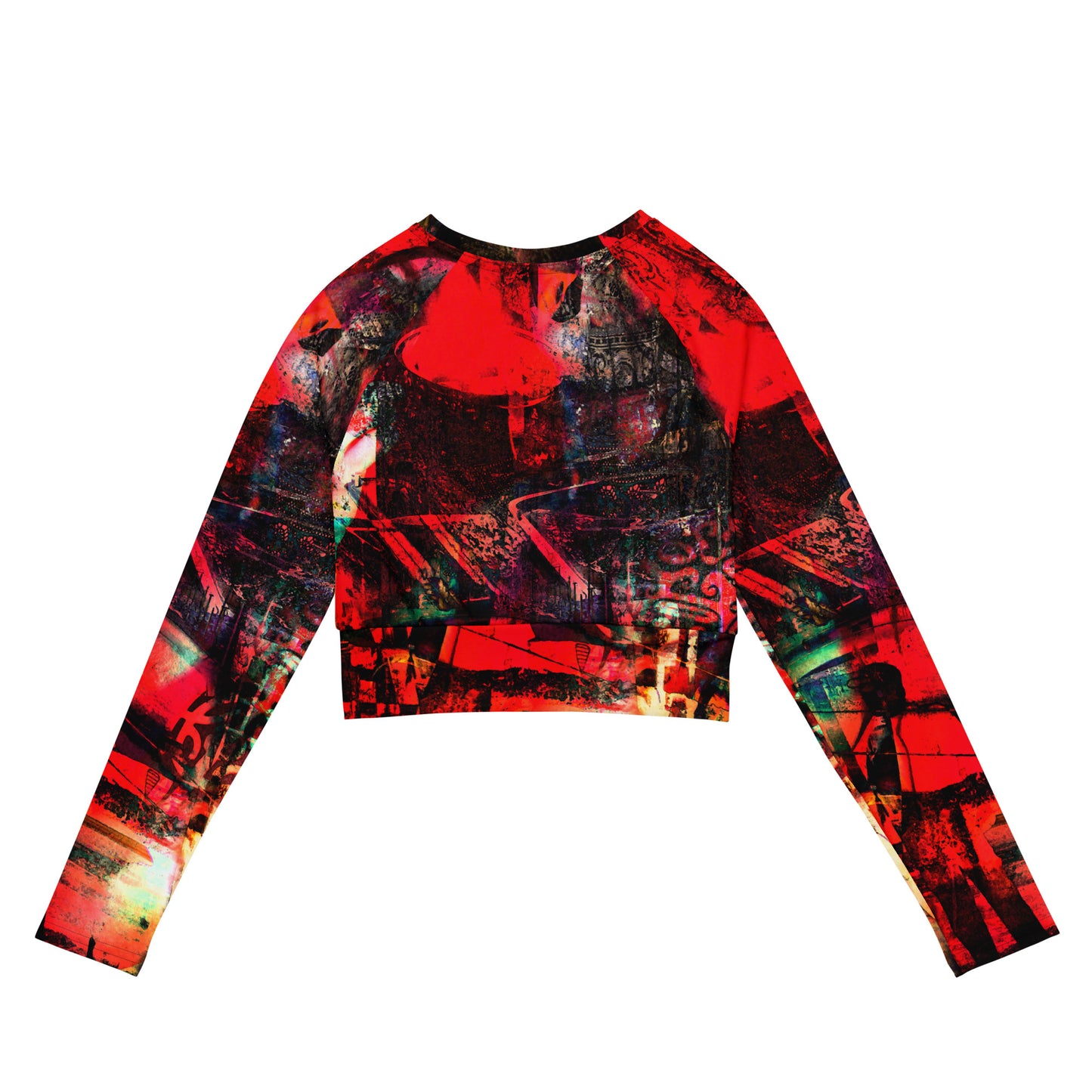 Recycled long-sleeve crop top. MÁSCARA 5. - FGO ART