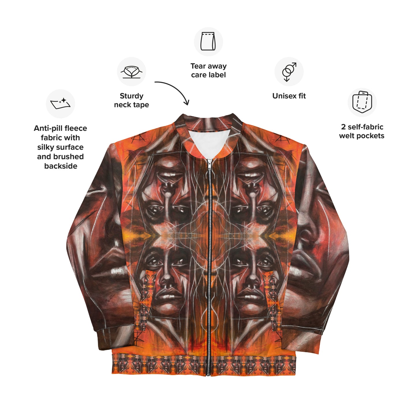 Unisex Bomber Jacket FGO ART Guest Artist Rossana Vazquez