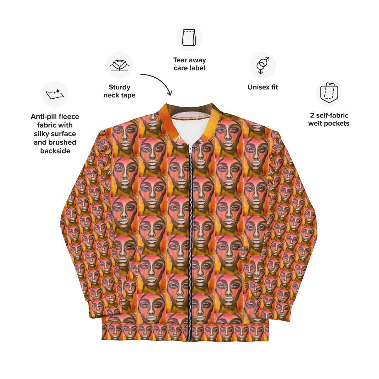 Unisex Bomber Jacket FGO ART Guest Artist Rossana Vazquez