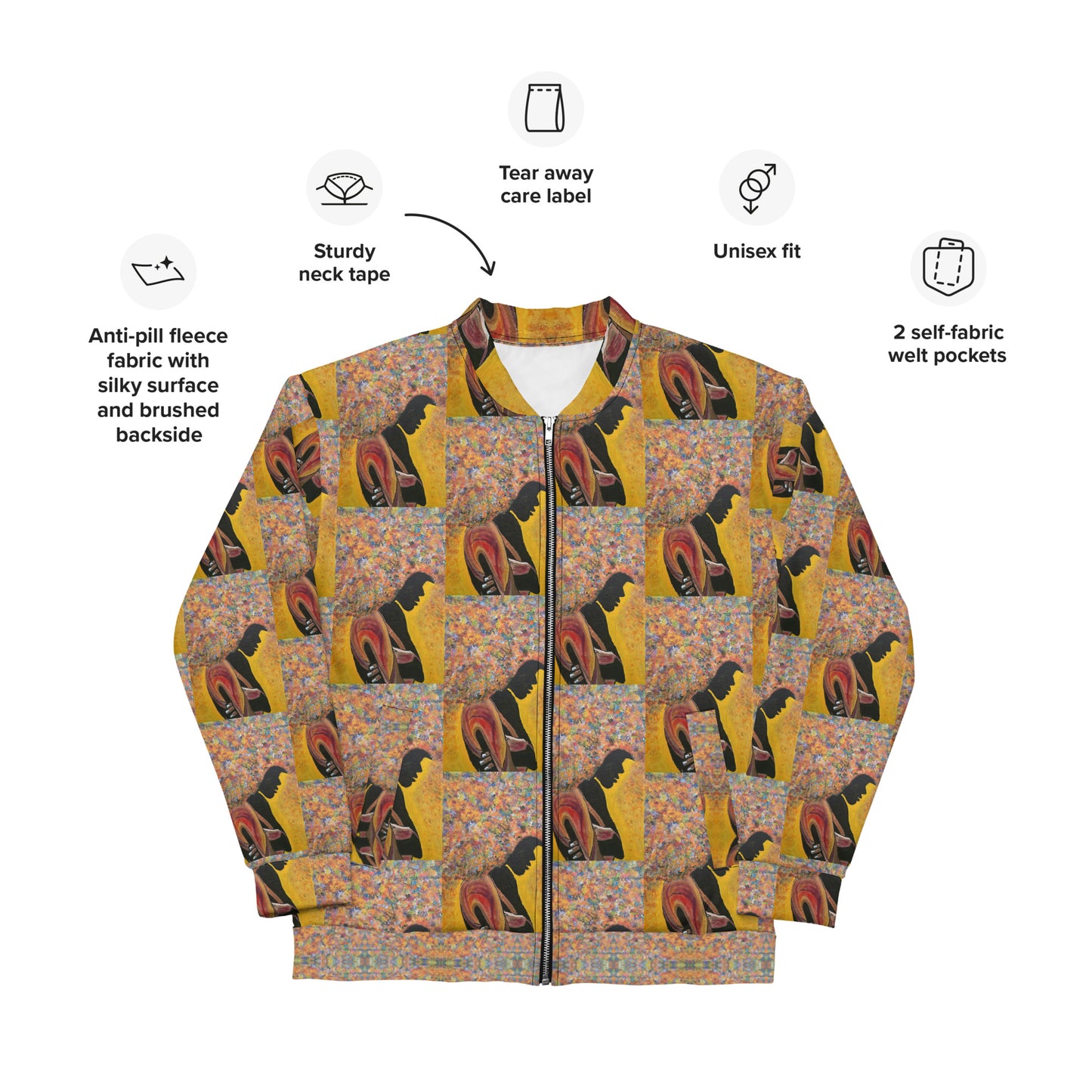 Unisex Bomber Jacket FGO ART Guest Artist Rossana Vazquez