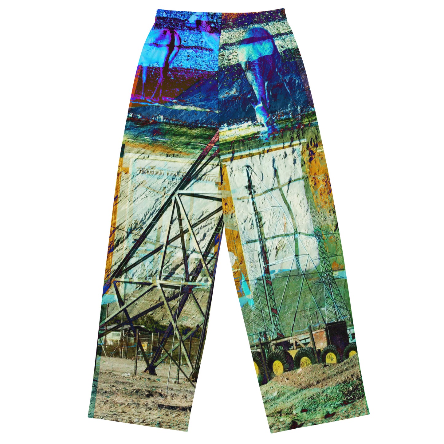 All-over print unisex wide-leg pants. THE LAYERS.