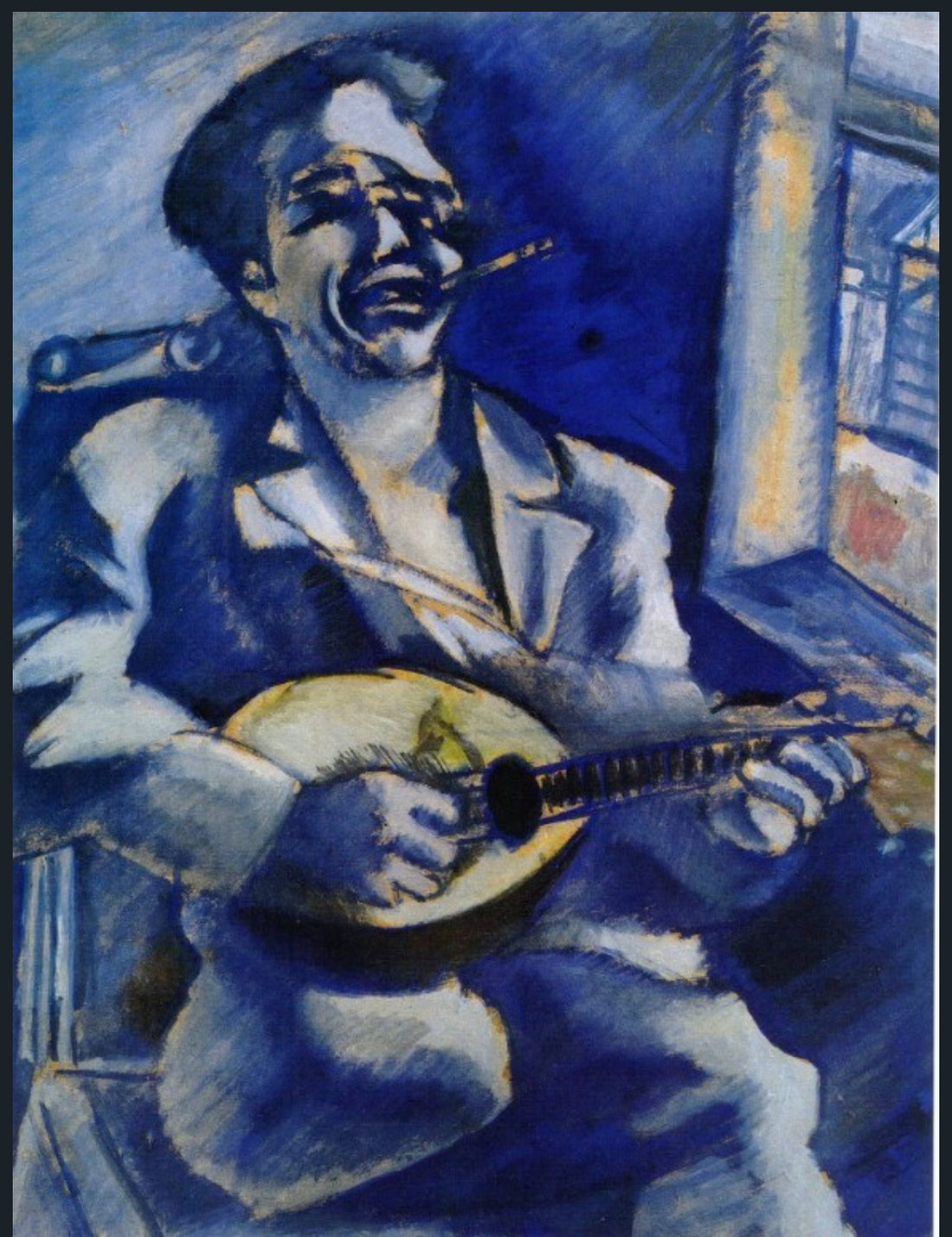 Portrait of Brother David with Mandolin Marc Chagall