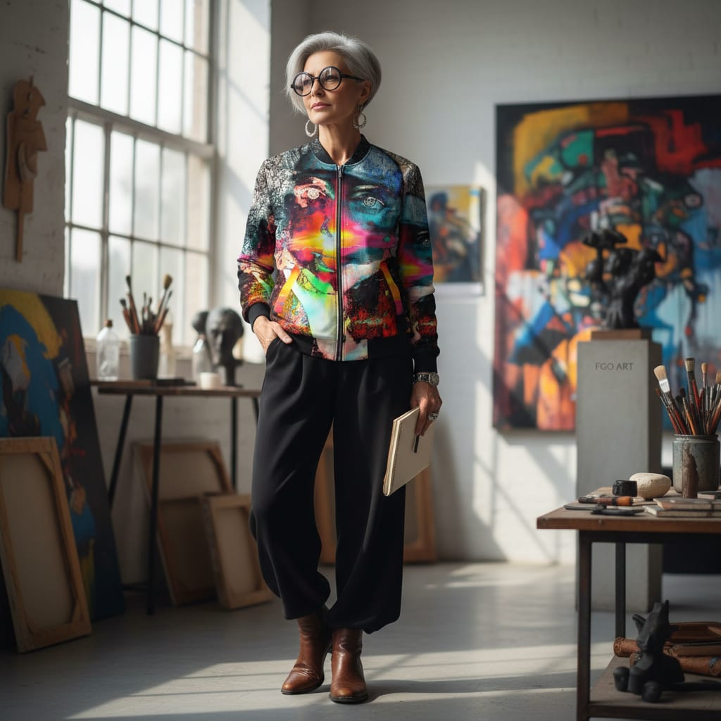 Bomber Jacket AUTORRETRATO 3 - Edición Limitada Arte Wearable