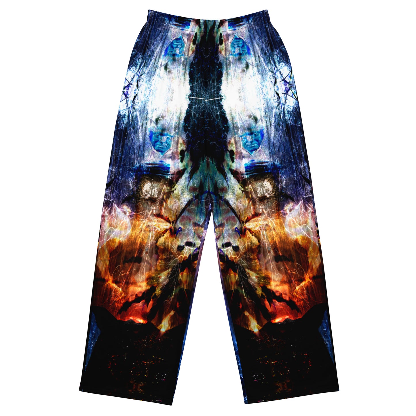 All-over print unisex wide-leg pants. LAS CAPAS 1.