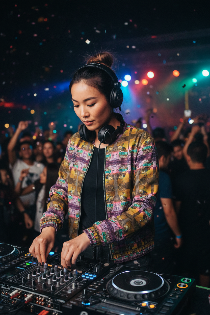 Bomber correcta - DJ asiática