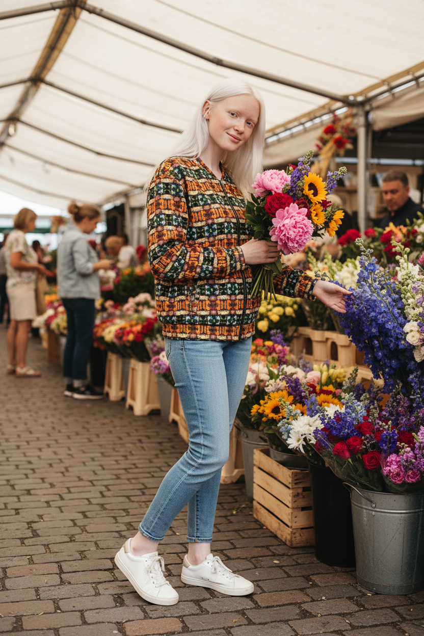 Bomber franjas - Albina flower market