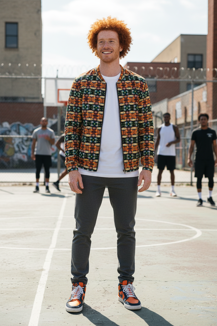 Bomber franjas - Pelirrojo basketball