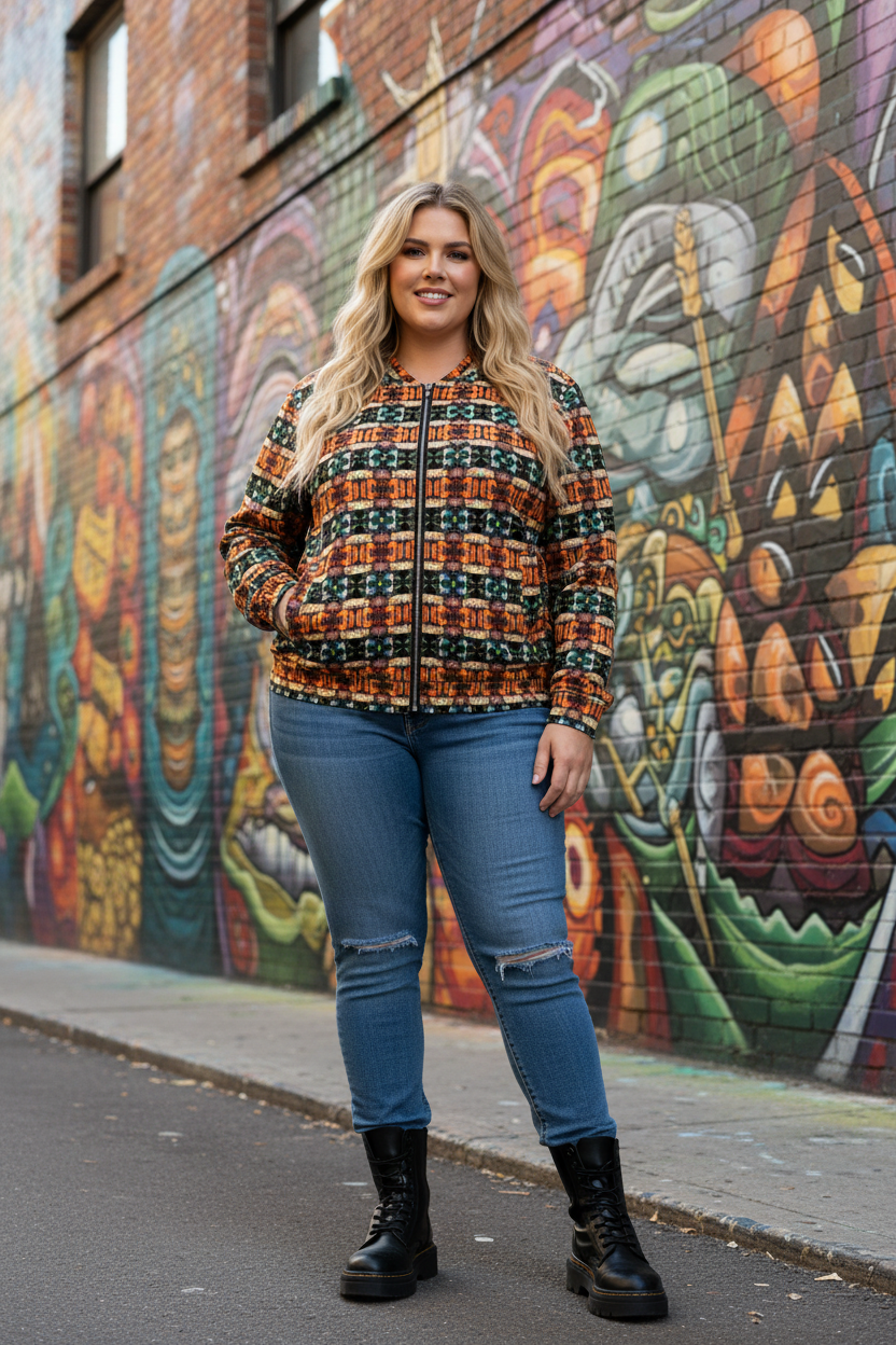Bomber franjas - Rubia 3XL street art