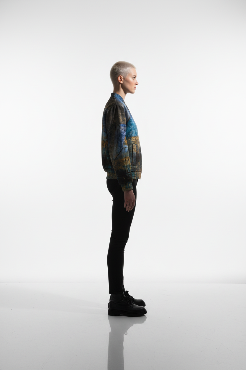 Bomber Jacket Ana Oliari - Modelo Andrógino Escandinavo Estudio