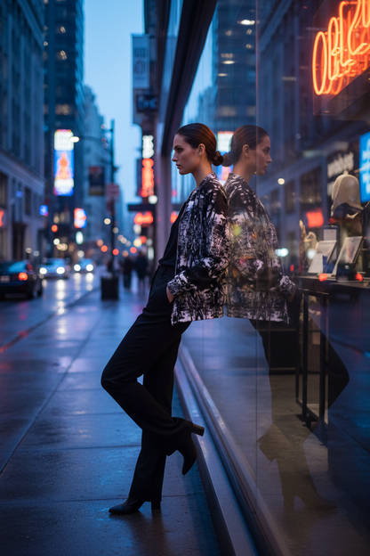Bomber Jacket BLANCO & NEGRO - Distrito Comercial Nocturno
