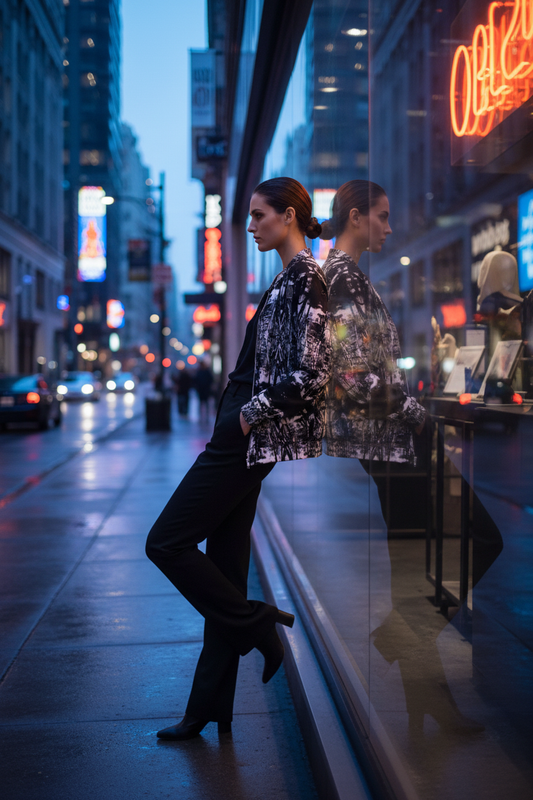 Bomber Jacket BLANCO & NEGRO - Distrito Comercial Nocturno