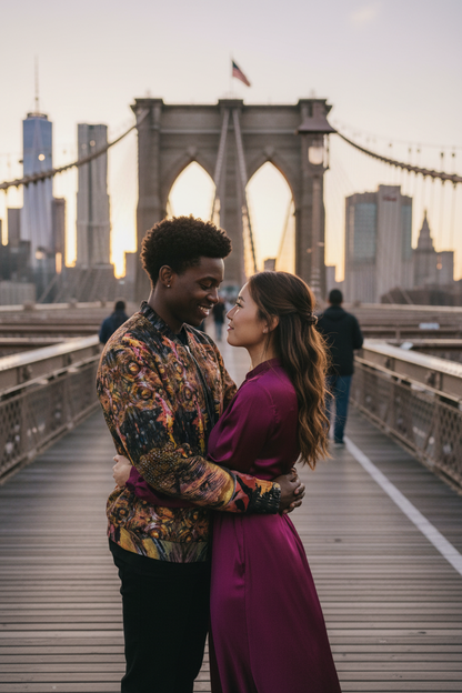 Bomber Jacket LOVE 3 - Pareja Interracial Puente
