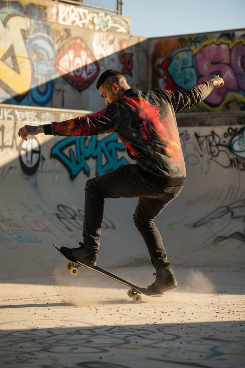 Bomber Jacket MÁSCARA 3 - Hombre Polinesio Skate Pool