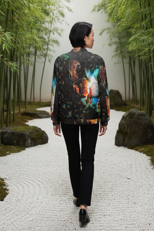 Bomber Jacket MÁSCARAS 2 - Modelo Asiático No Binario Talle S