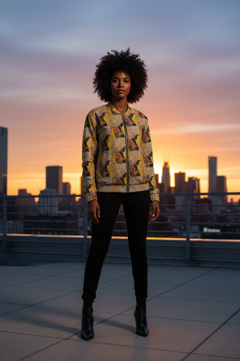 Bomber Jacket - Rooftop Urbano Atardecer