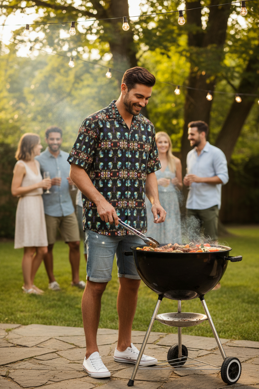 Camisa geométrica - BBQ