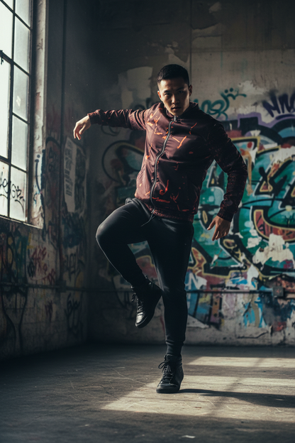 Hombre asiático en hip-hop