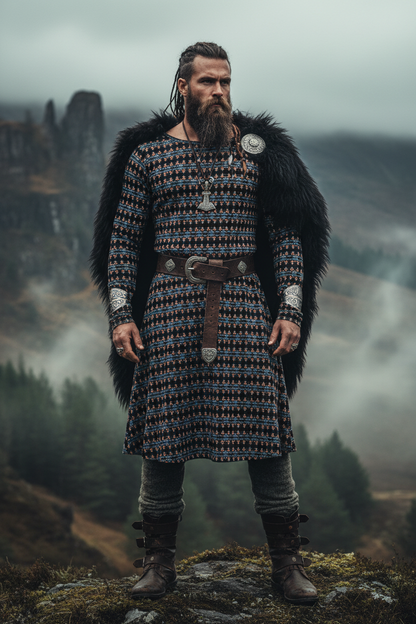 Hombre vikingo con vestido