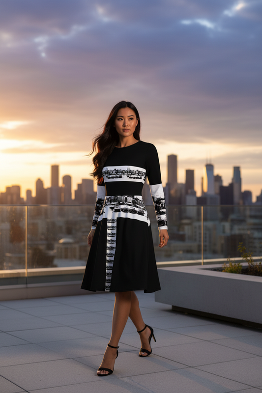 Modelo asiática en terraza