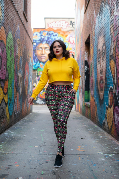 Modelo latina en callejón de arte urbano