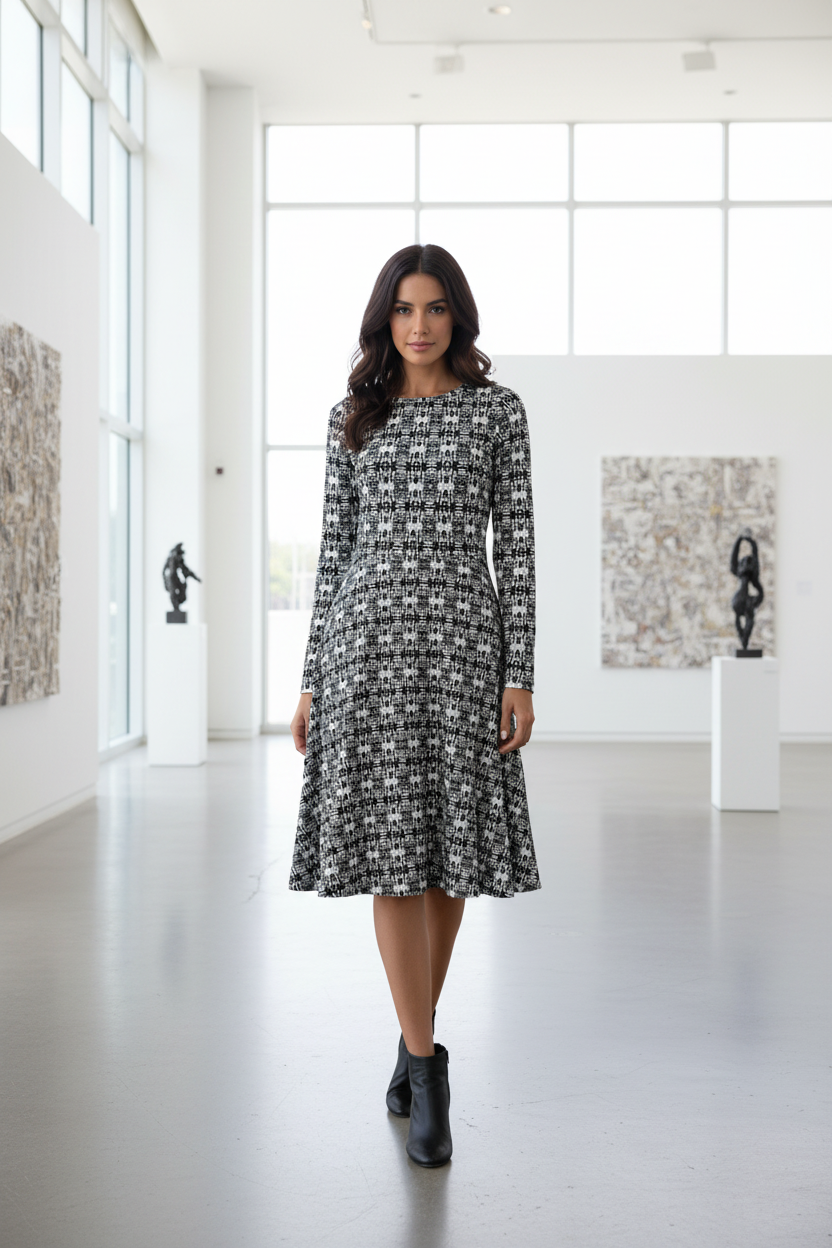 Modelo morena en galería