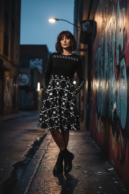 Modelo morena - estilo urbano rock