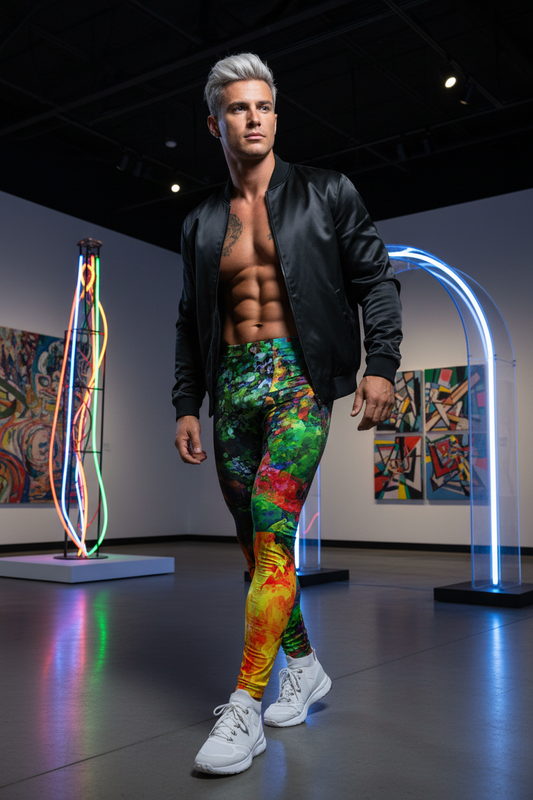 Modelo platino en galería de arte