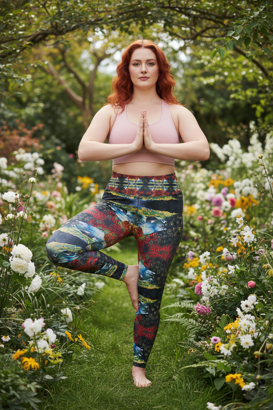 Modelo plus-size en jardín