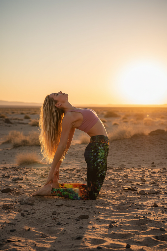 Modelo rubia en desierto