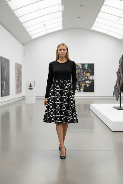 Modelo rubia en galería