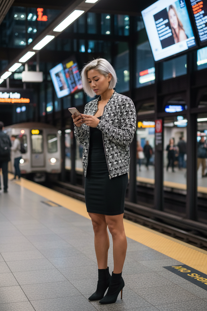 Mujer asiática en metro
