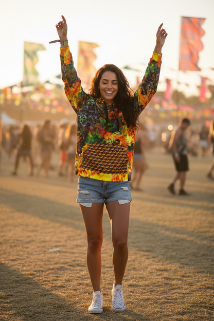 Mujer bailando en festival