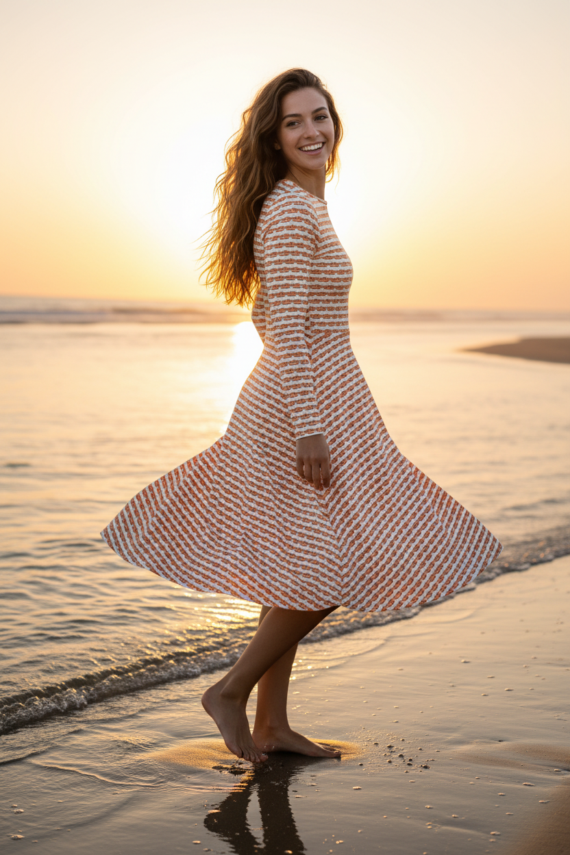 Mujer dinámica playa