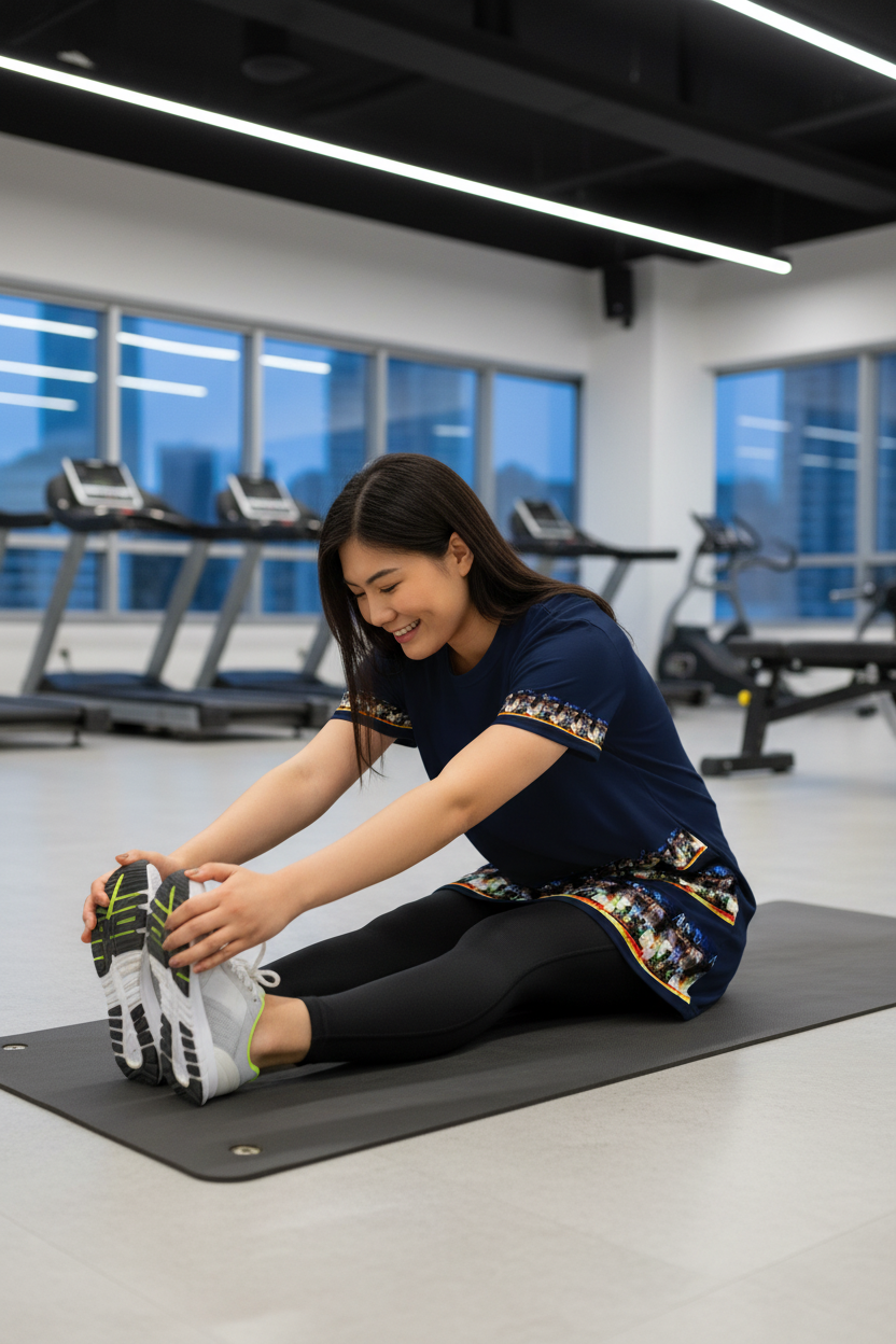 Mujer en gimnasio