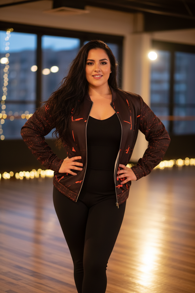 Mujer latina plus-size en salsa