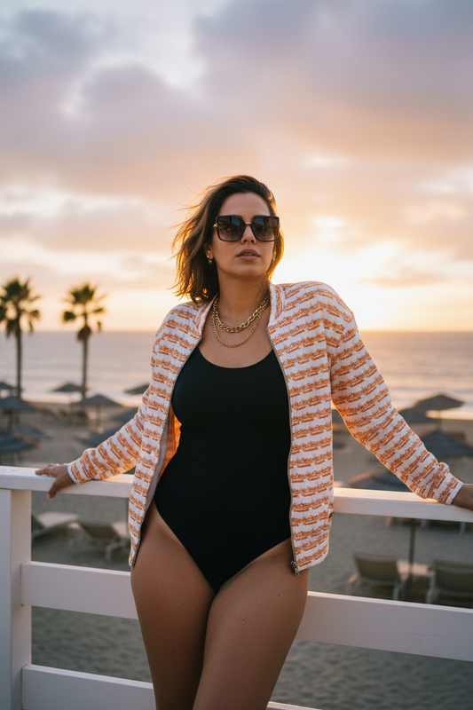 Mujer Middle Eastern en beach club