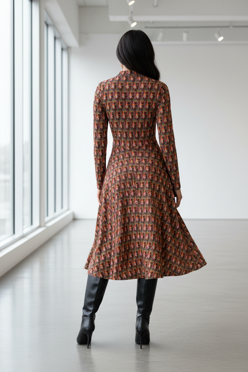 Mujer vestido MÁSCARA 6 espalda