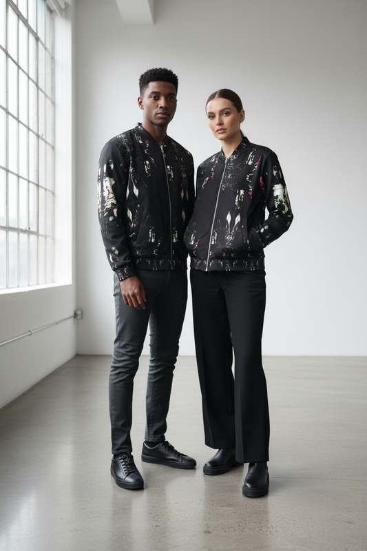 Pareja ambos con bomber - interior