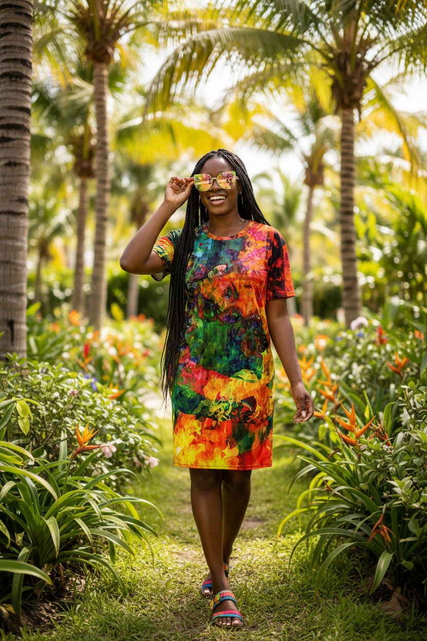 Vestido abstracto - Tropical