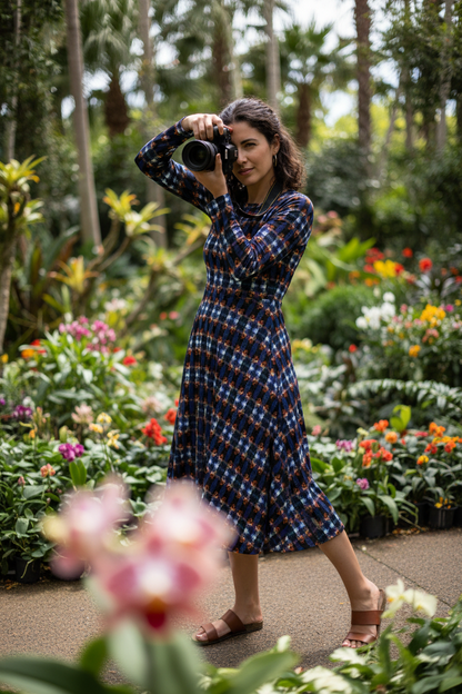 Vestido azul-naranja - Fotógrafa