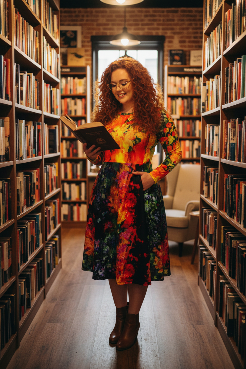 Vestido colorido - Pelirroja librería