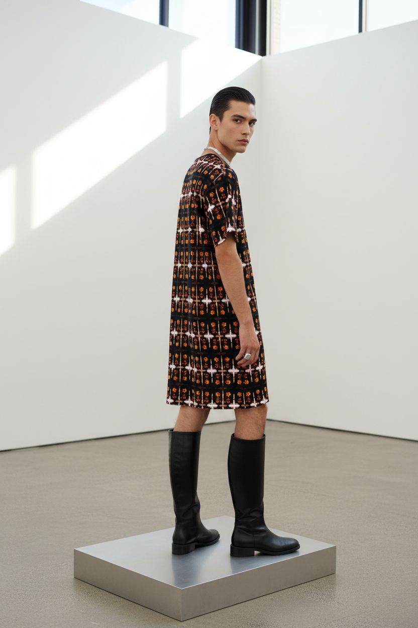 Vestido naranja - Espalda andrógino