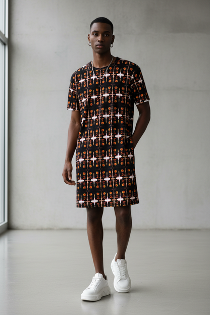 Vestido naranja - Frente andrógino
