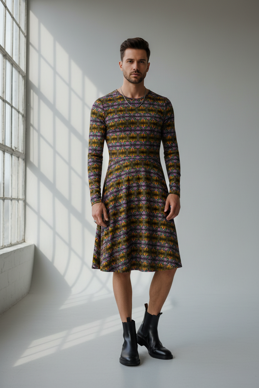 Vestido oliva-morado - Hombre